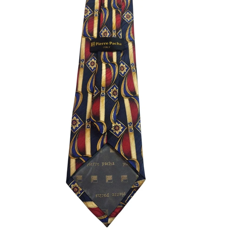 Pierre Pacha Silk Necktie Italy Designer Patterned Men's Tie